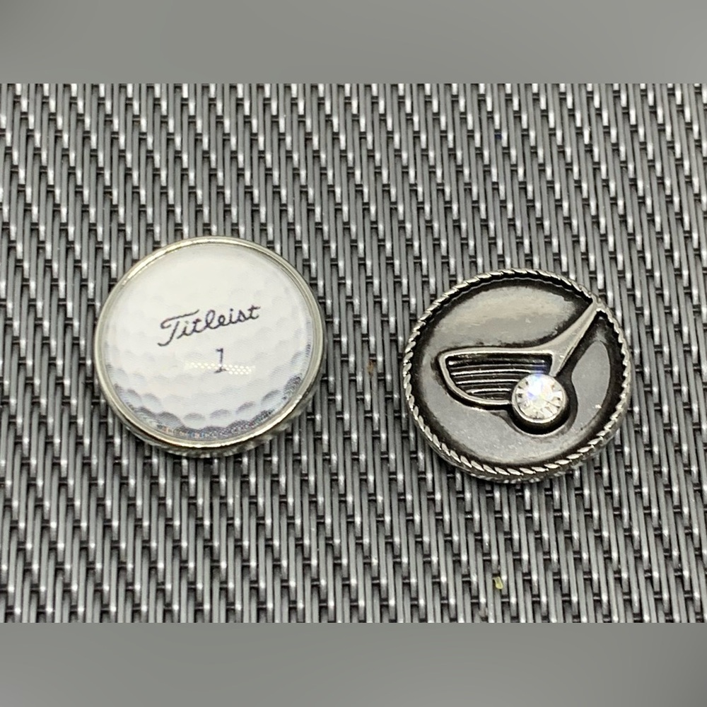 Golf Snap Button Charm Set of 2